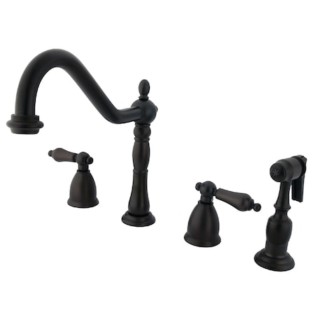 Kingston Brass Widespread Kitchen Faucet, Oil Rubbed Bronze KB1795ALBS